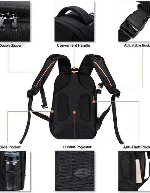 Load image into Gallery viewer, Camera Backpack, Dslr/Slr/Mirrorless Photography Camera Case Buffer Padded Shockproof Camera Bag with Customized Modular Inserts&amp;Tripod Holder Compatible with Canon,Nikon,Sony Etc, Black
