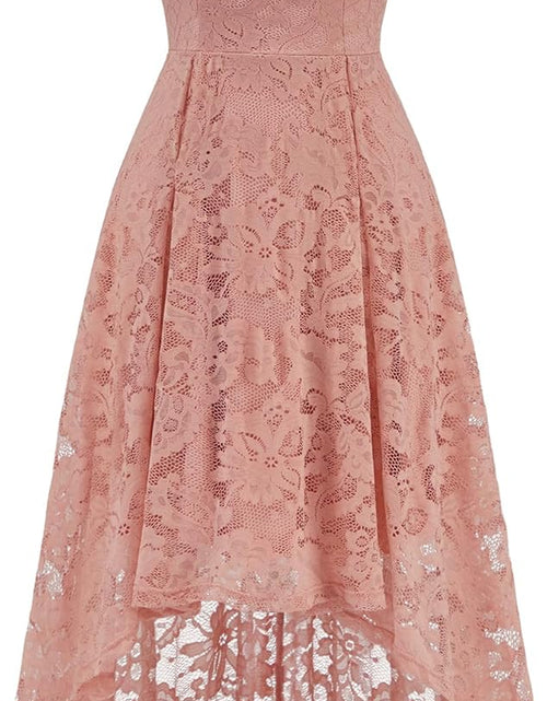 Load image into Gallery viewer, Women Halter Lace Wedding Guest Dress Hi-Lo Cocktail Party Bridesmaid Formal Dresses
