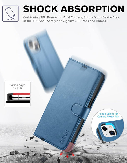Load image into Gallery viewer, Case for Iphone 13 Wallet Case 5G, RFID Blocking Card Slot Holder [TPU Interior Protective Case], Magnetic Folio PU Leather Stand Flip Cover Compatible with Iphone 13 6.1" 2021, Lake Blue
