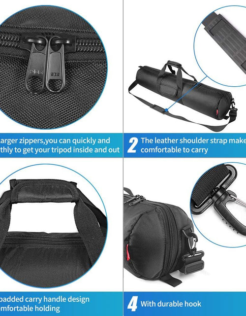 Load image into Gallery viewer, Tripod Carrying Case Bag 31.5X7X7In/80X18X18Cm Heavy Duty with Storage Bag and Shoulder Strap Padded Carrying Bag for Light Stands, Boom Stand, Tripod,Mic Stand and Tent Pole
