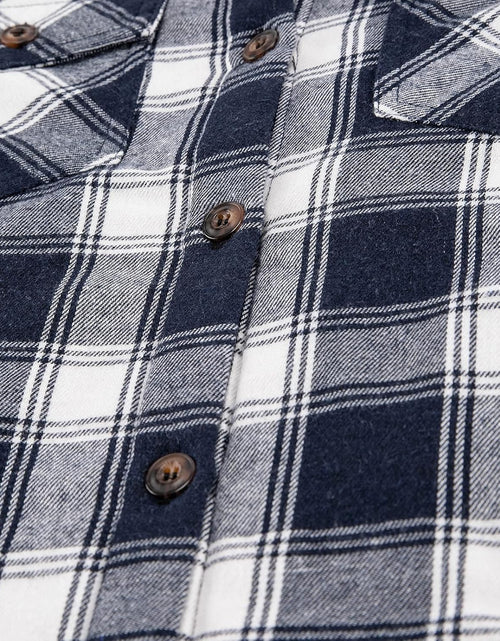 Load image into Gallery viewer, Womens Sherpa Lined Flannel Jacket with Hand Pockets, Plaid Button down Fuzzy Shirt Jackets
